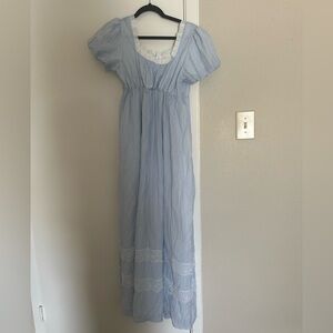 Light Blue Maxi Dress with Lace Details